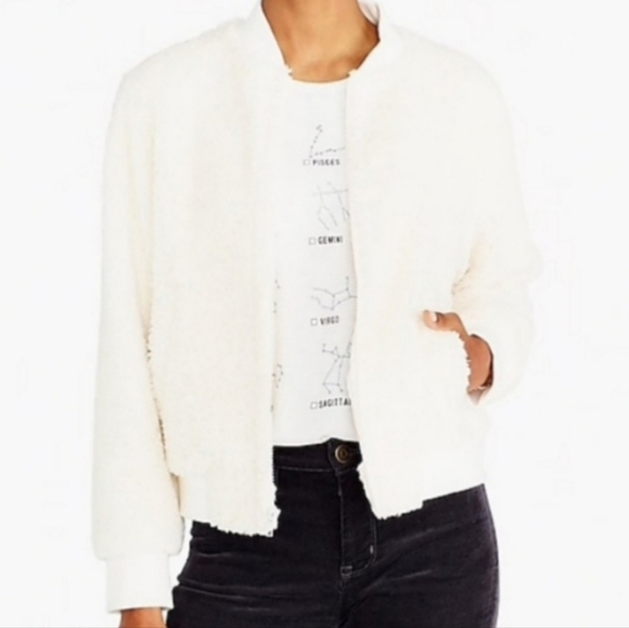 Jcrew Mercantile Cream Sherpa Bomber jacket XS - Picture 5 of 5